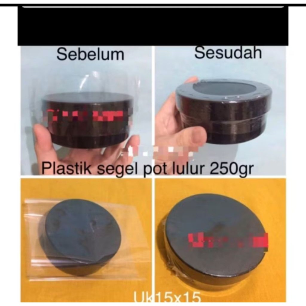 segel pot lulur 250 gram full segel tinggi 10 cm  isi 50 pcs