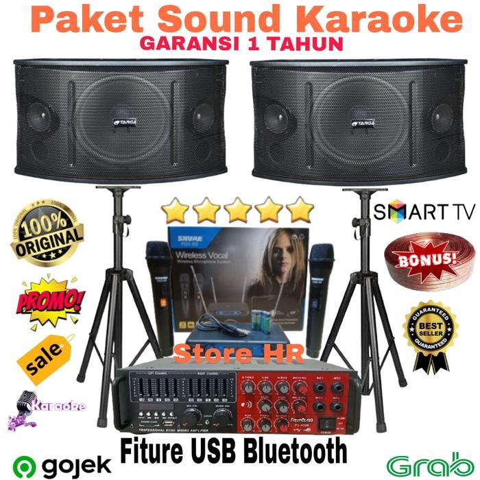 paket karaoke rumahan targa 10 inch ampli equalizer bluetooth smart tv