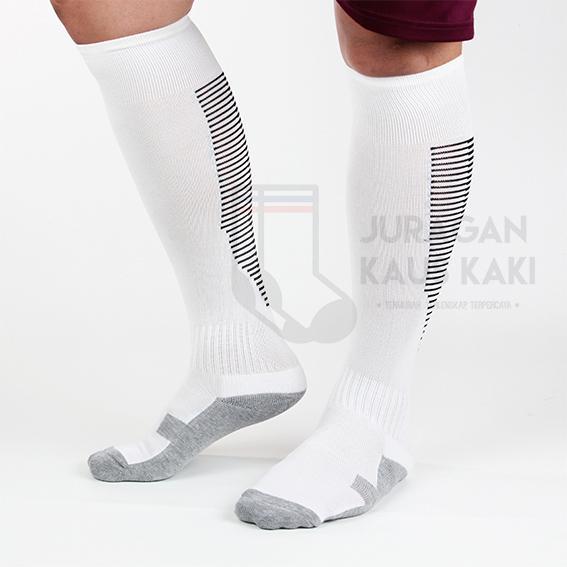 Kaos Kaki Bola Futsal Panjang Lutut Tebal Katun - Putih