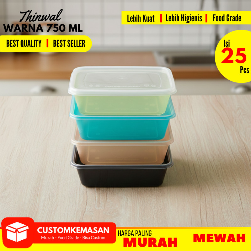 Thinwall 750ml / thinwall warna warni / thinwall / thinwall 25 pcs