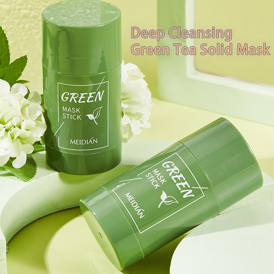 40g Green Tea Mask Stick Facial Remove Blackhead Treat Acne Blemish Black Dots Clean Solid Mask Stic