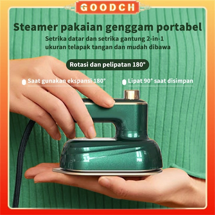 ZonaElektrik GOODCH Setrika Portable Mini Uap – Alat Setrika Genggam Anti Kerut, USB Rechargeable, M