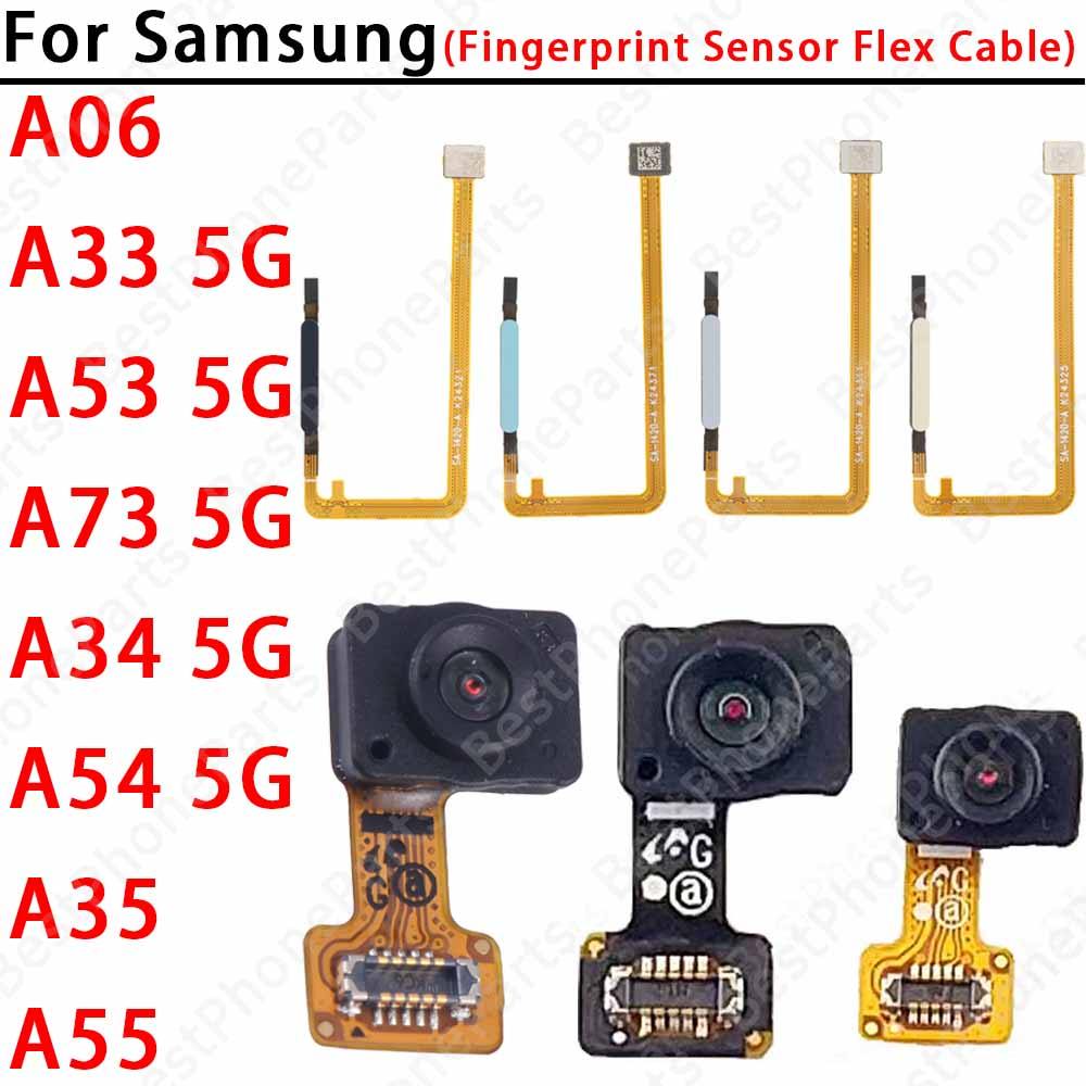 Phones Power Button Fingerprint Sensor Flex Cable For Samsung Galaxy A06 A33 A53 A73 A34 A54 A35 A55