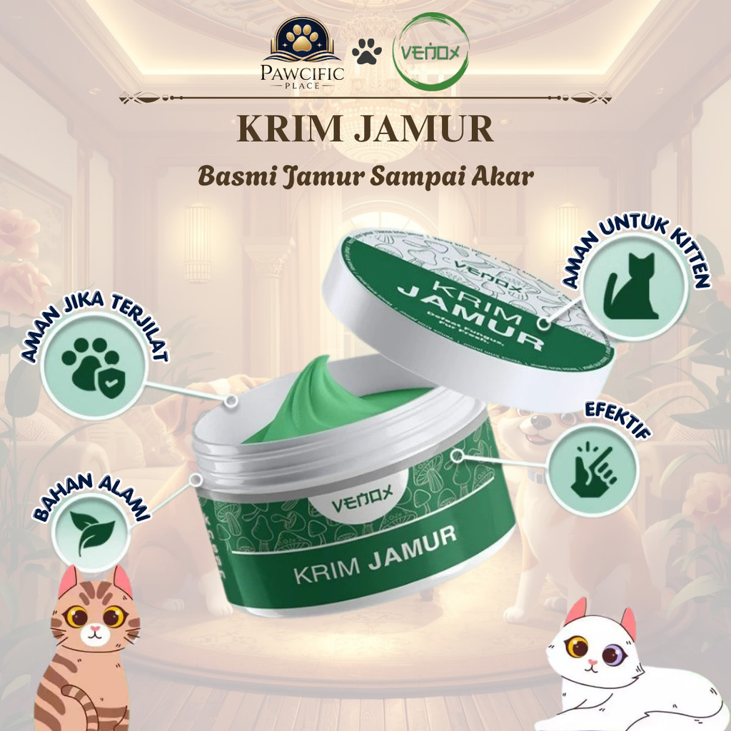 PP Venox KRIM JAMUR Salep Obat Kucing Kitten Hamil Menyusui Gatal Koreng Gudik Ruam Aman Terjilat
