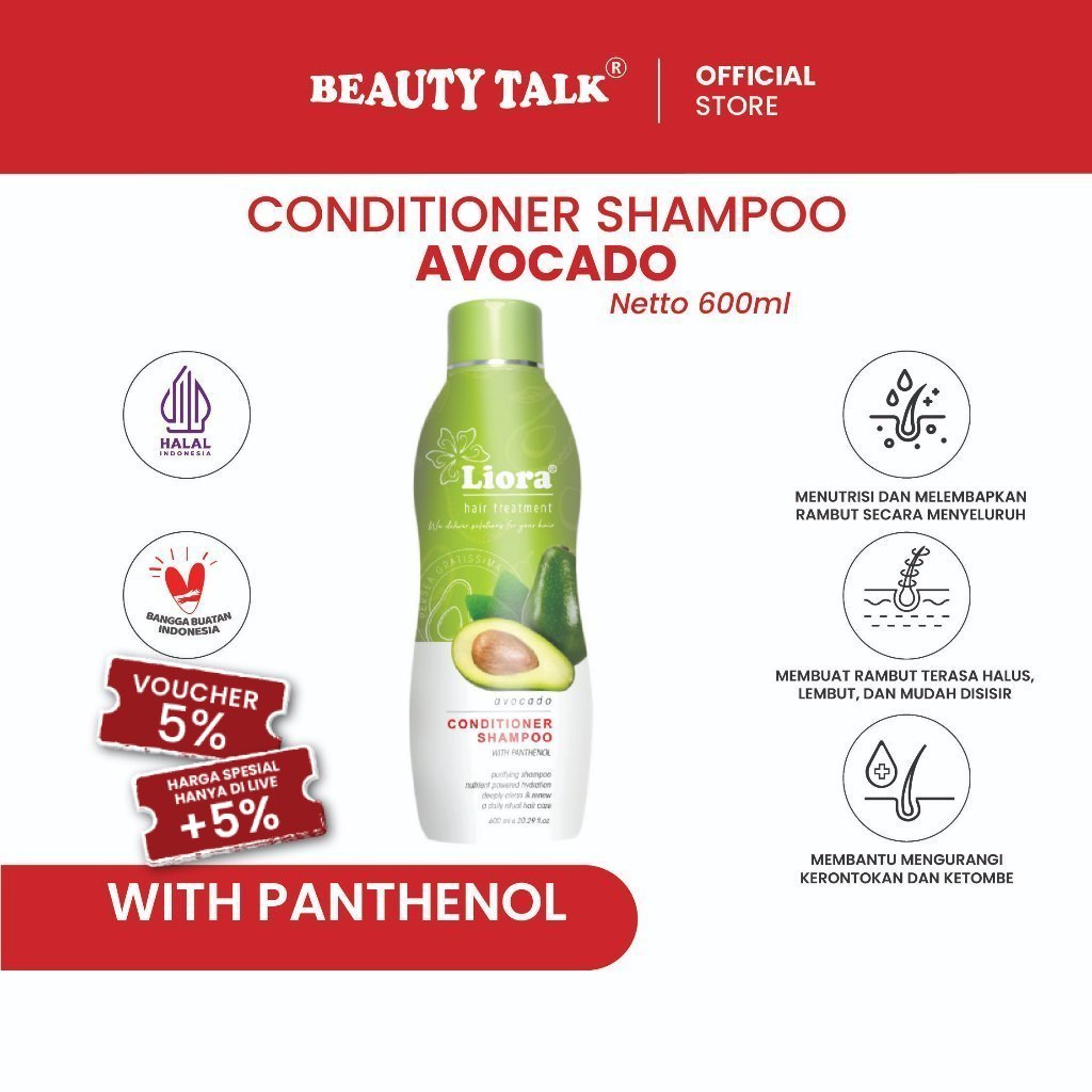 LIORA Natural Shampoo (Avocado) 600ML