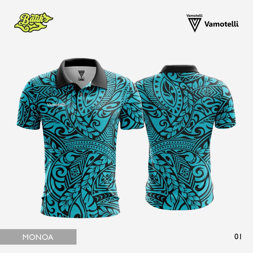 Vamotelli - Kaos Polo Batik / baju Batik Olahraga Pria Custom Subling