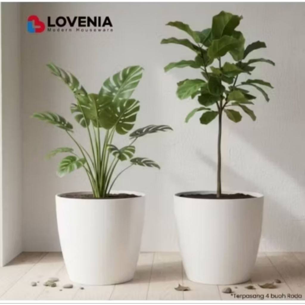 Murah Pot Bunga Lovenia 40// pot model Keramik Roda 4 Bisa Untuk BAK AIR