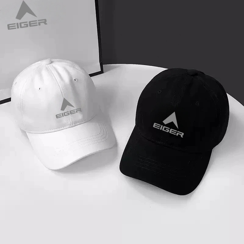 TOPI EIGER Original Unisex Hitam Putih Topi Baseball Casual Streetwear Kekinian Premium Anti Panas P
