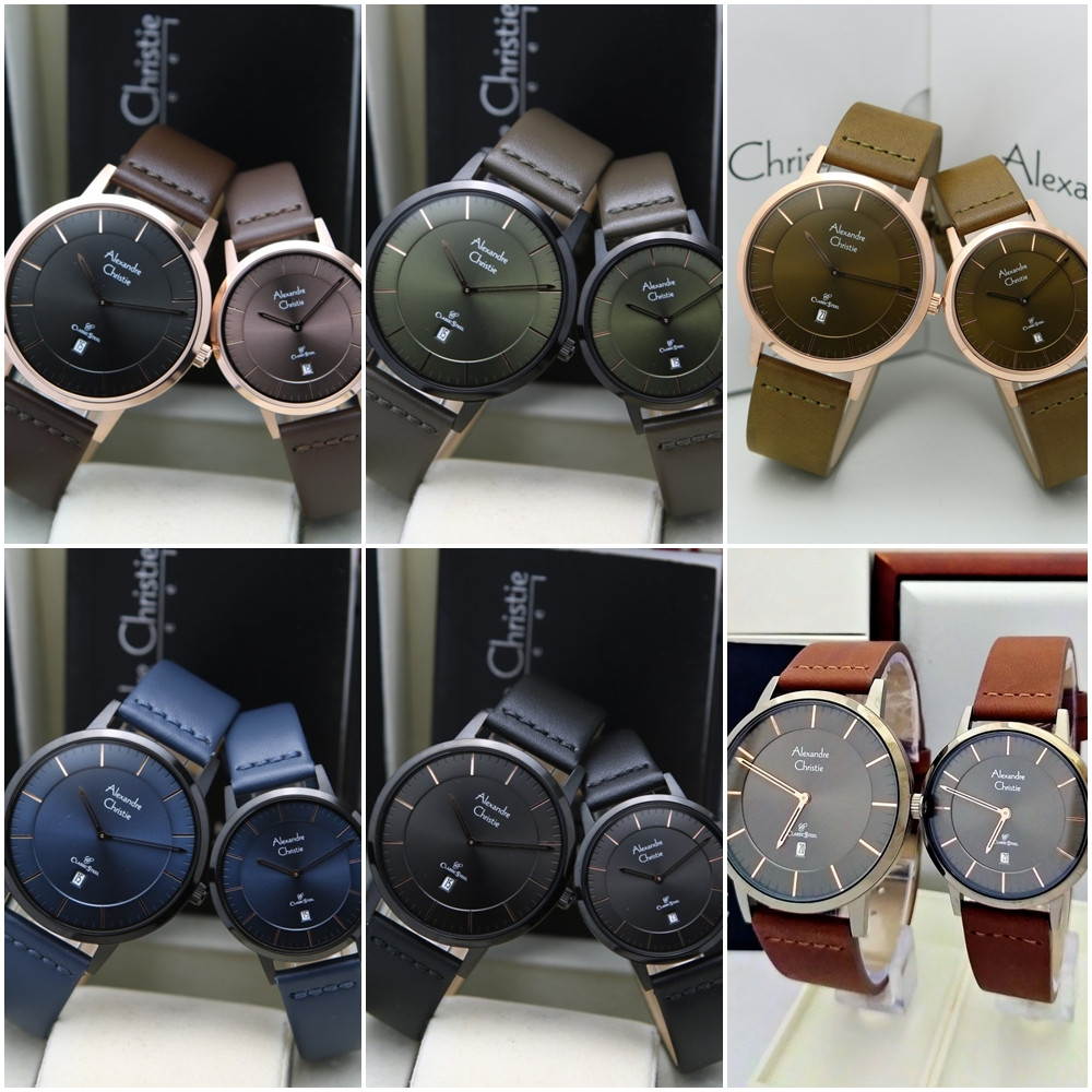 FLASH SALE Jam Tangan Pria Wanita Pasangan Alexandre Christie AC 8639 MDL LDL Original DGFLZ