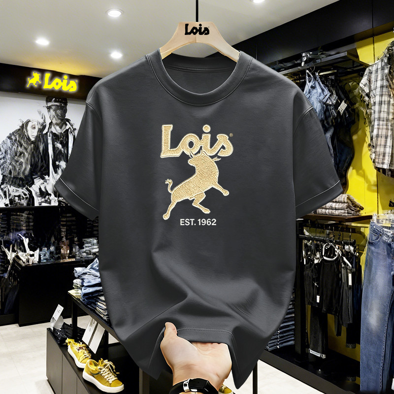 100% Original LOIS Kaos Pria Wanita High Quality Cotton Sablon Grafis Premium Streetwear Elegan Over