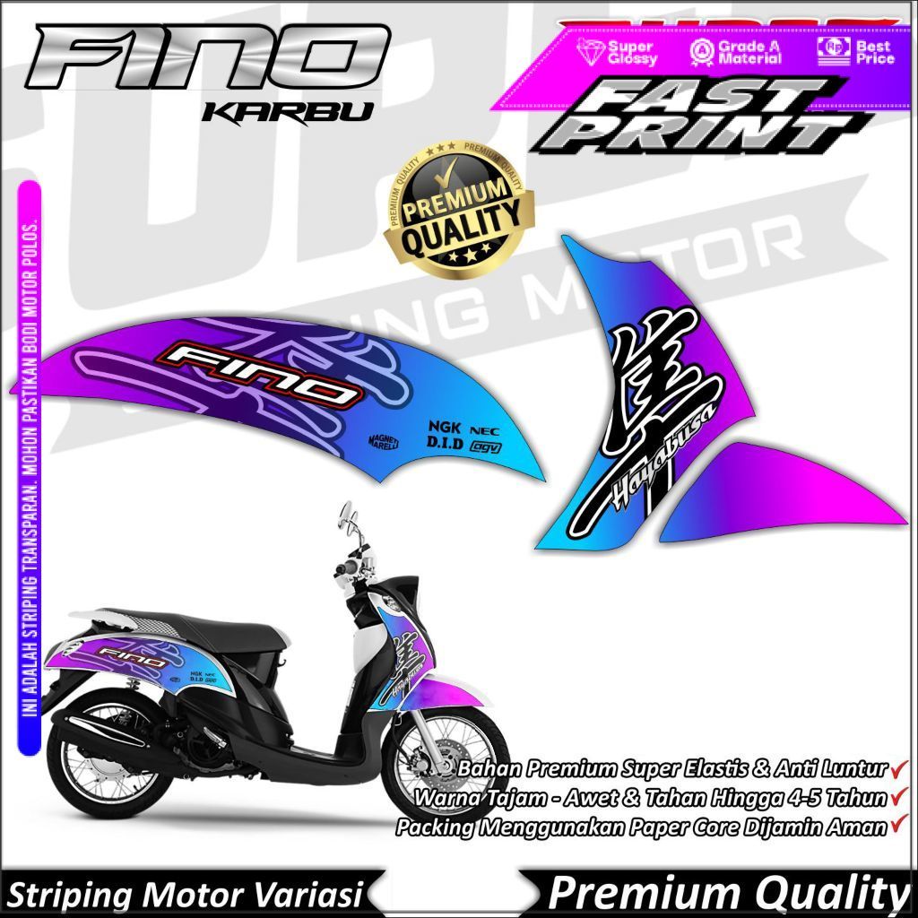 Stiker Fino Karbu Anti Luntur Striping Fino Striping Yamaha Fino Karbu Gradasi