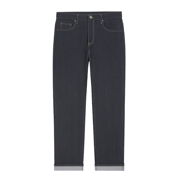 Bitsnbobs76 Celana Jeans Raw Denim Long Pants Haven Black Shellstich Regular Fit