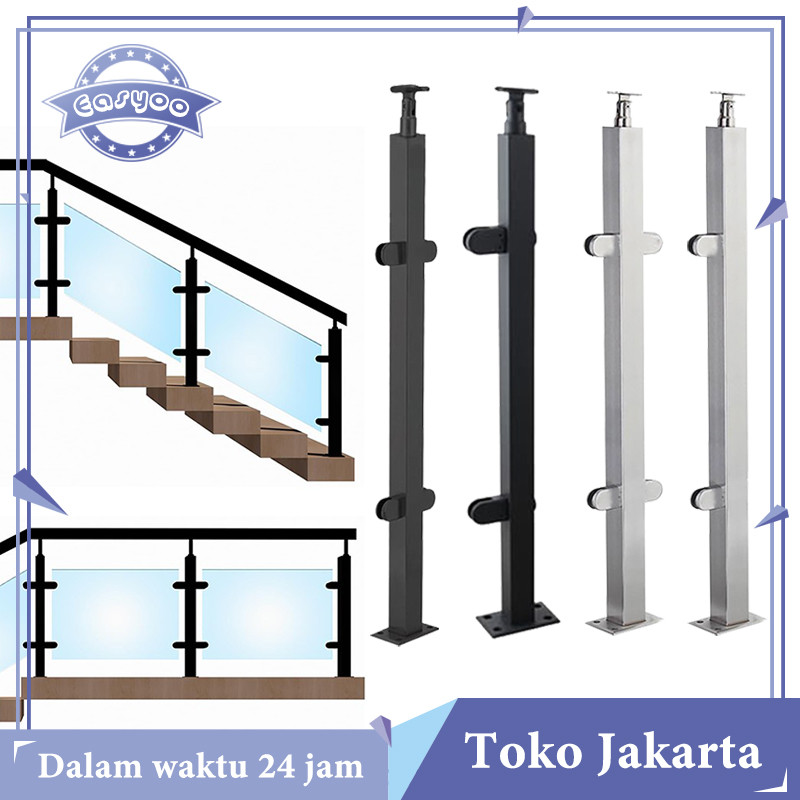Tiang Railing Kaca Minimalis Dengan Klip Kaca Railing Tangga Stainless