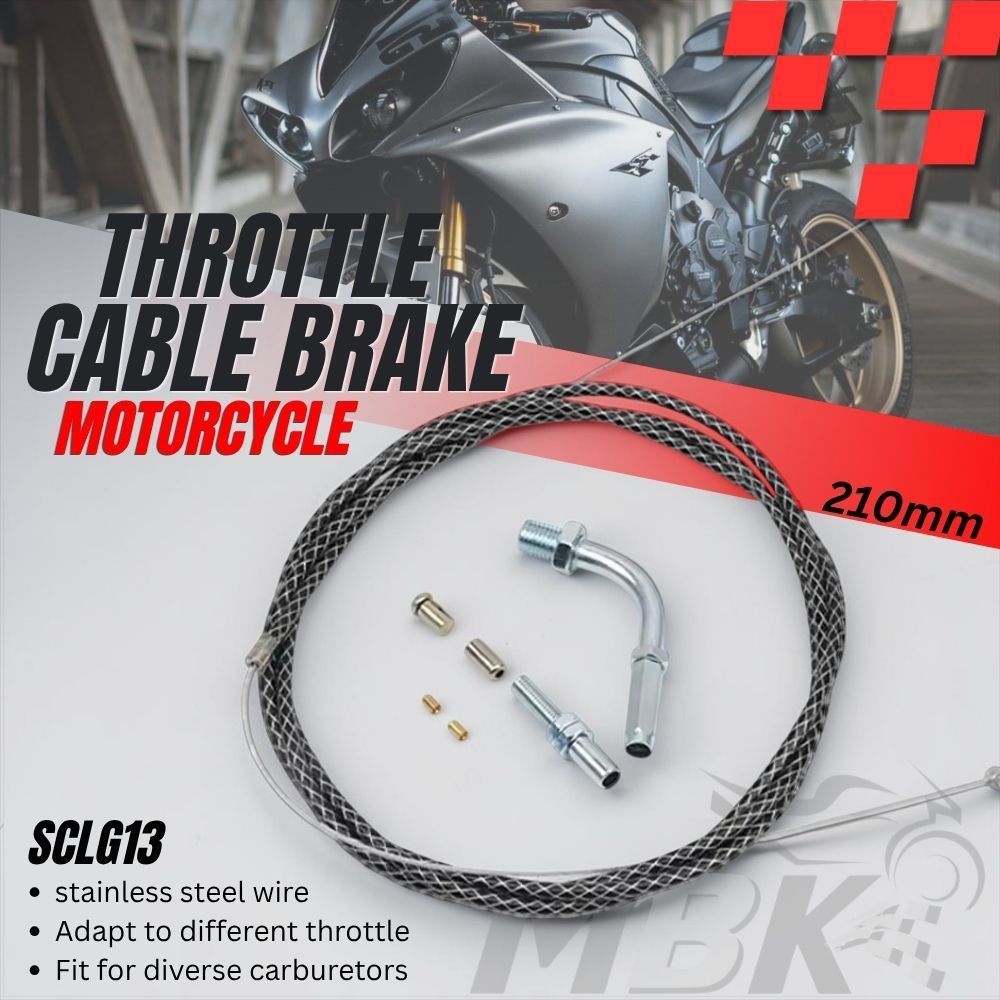 Kabel Gas Motor Tali Gas Motor Motif Serat MBK Universal Motor Panjang 210mm