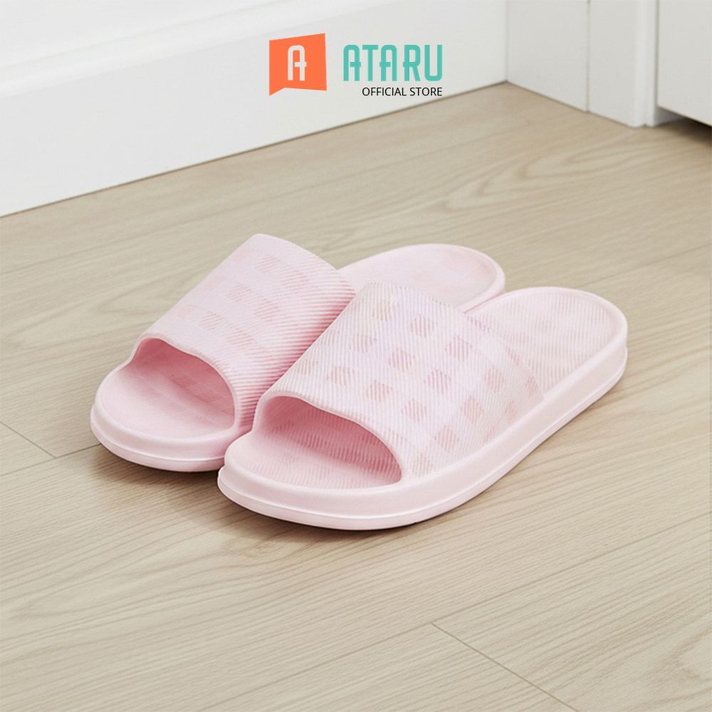 Ataru Sandal Rumah Checkered - Pink Slipper Rumah Alas Kaki Indoor Selop Santai Slipper Indoor