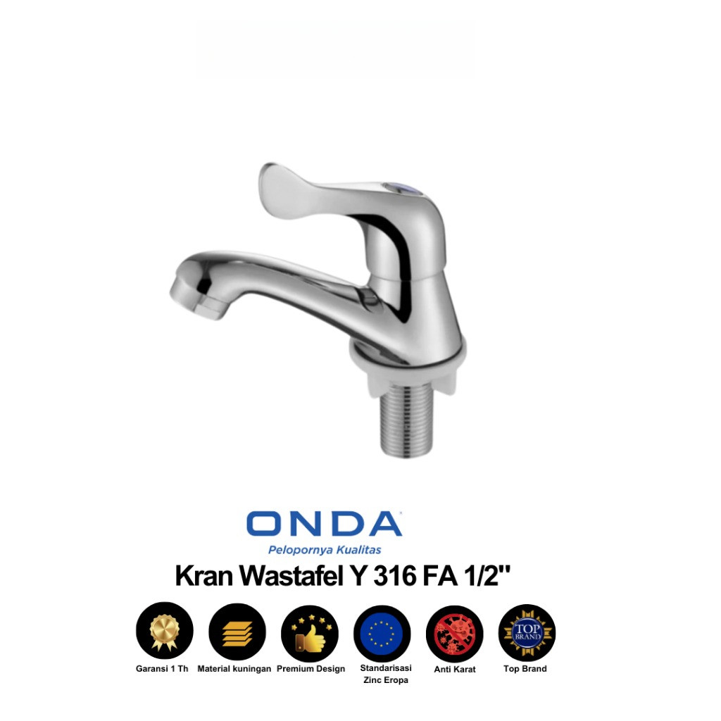 Onda Kran Wastafel Y 316 FA 1/2" / Kran Wastafel Onda / Kran Air Onda