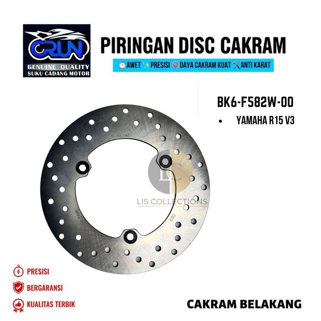 CRUN BK6-F582W-00 Piringan Disc Disk Cakram Belakang Yamaha YZF R15 V3