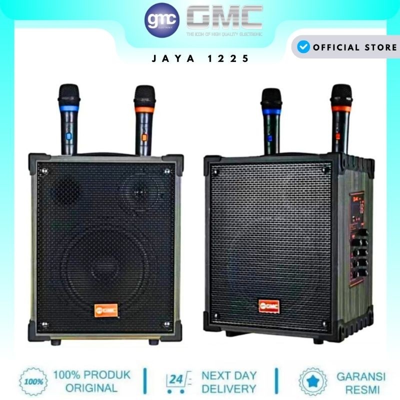 GMC 899Q SPEAKER PORTABLE BLUETOOTH 8 INCH + 2 MIC WIRELESS SPEAKER GITAR