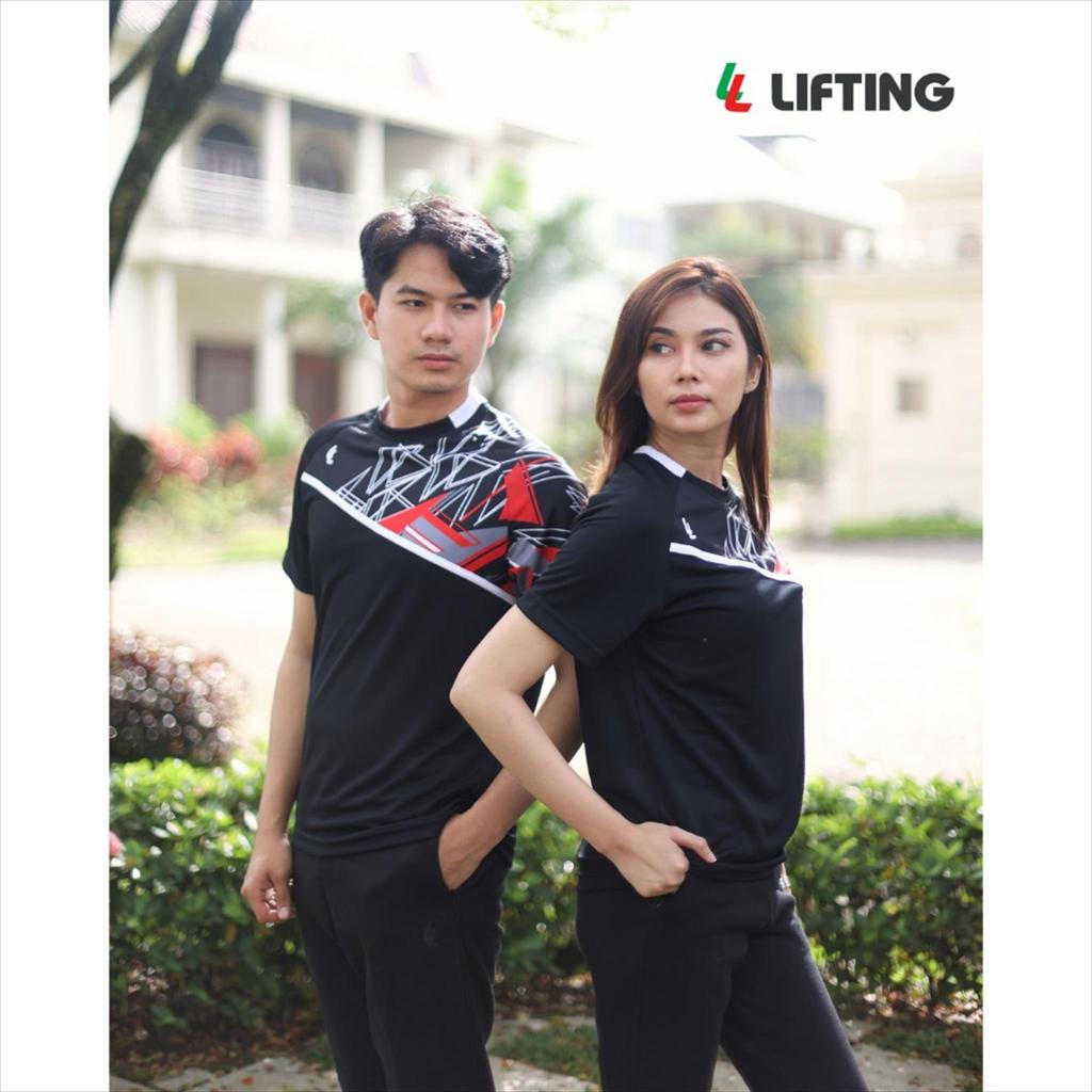 T SHIRT FR TEE LIFTING FAST PRINT BLACK /  baju kaos olahraga tee