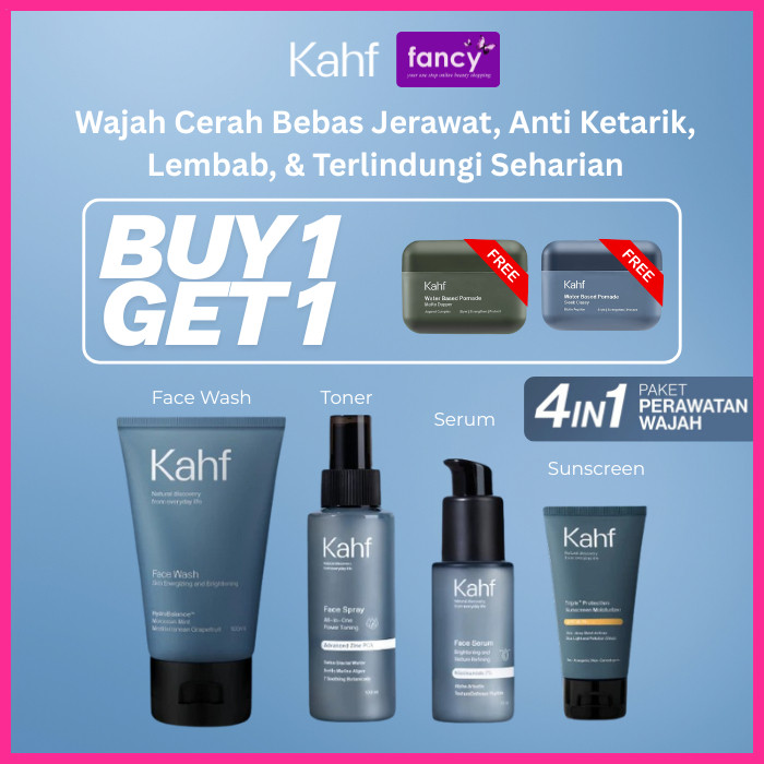 KAHF Paket FACE CARE Isi 4PCS | Face Wash, Sunscreen, Serum, & Toner