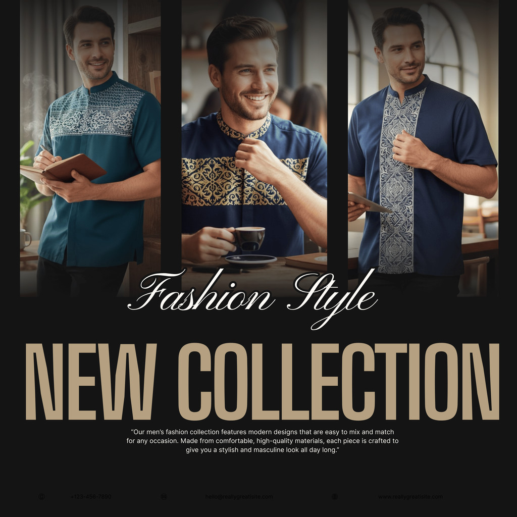 RICARDO DBRITANO Koleksi Baju Koko Bordir Pendek