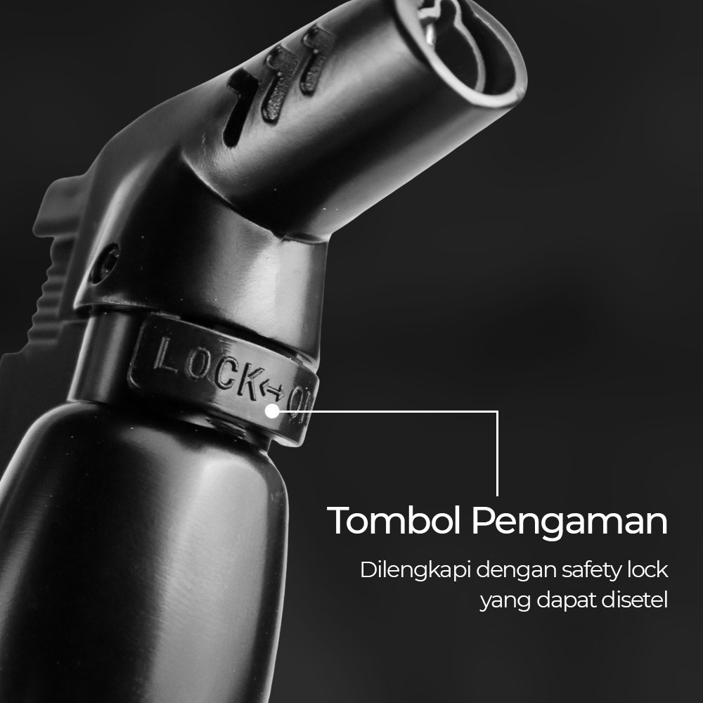 Korek Api Gas Jet Flame Windproof Isi Ulang