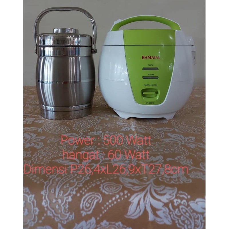 Rice Cooker Mini Sico Hamada CR 0661G Stainless Steel 1L