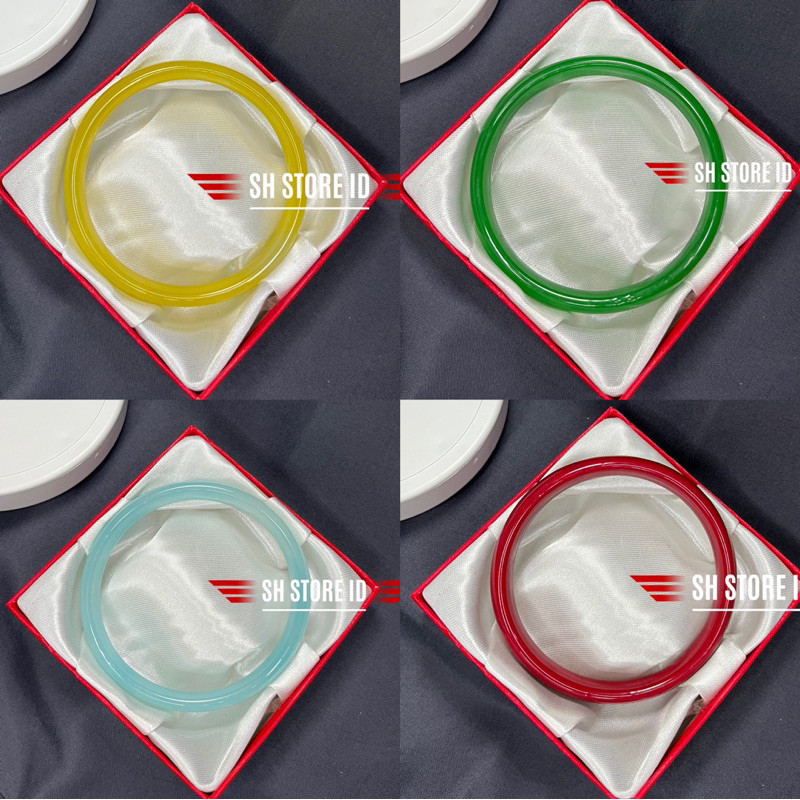 COD Gelang Batu Giok Natural Emerald Gelang batu giok asli cina/Gelang Batu Giok Natural Emerald