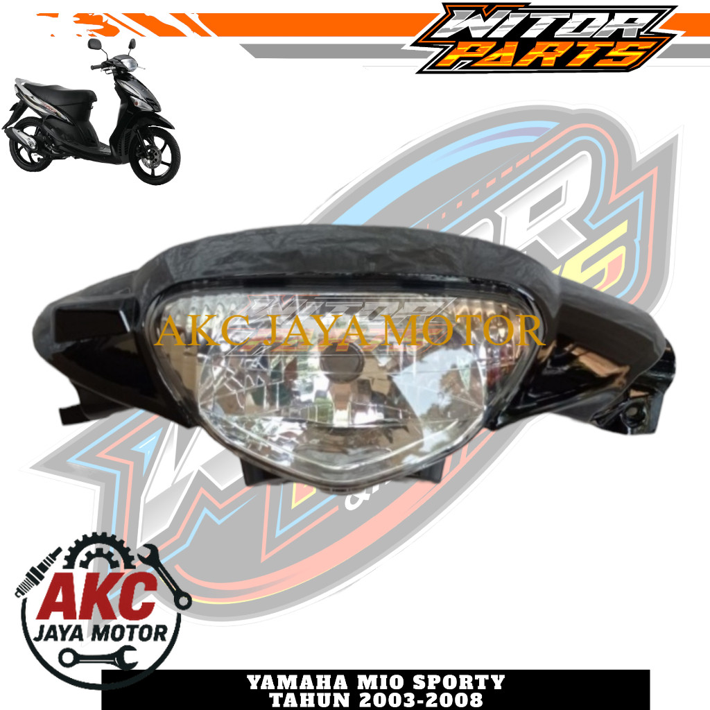 Batok Kepala Depan Mio Sporty Plus Reflektor Lampu Depan Hitam / Batok Depan Mio Sporty Plus Lampu H