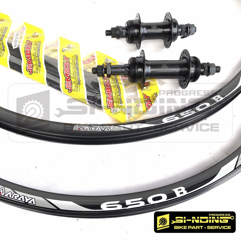 Wheelset 27.5 27,5 275 Inch Sepeda MTB Rims Araya 650B Disc Brake HFH Hub Freehub Raze Jangkrik 32H