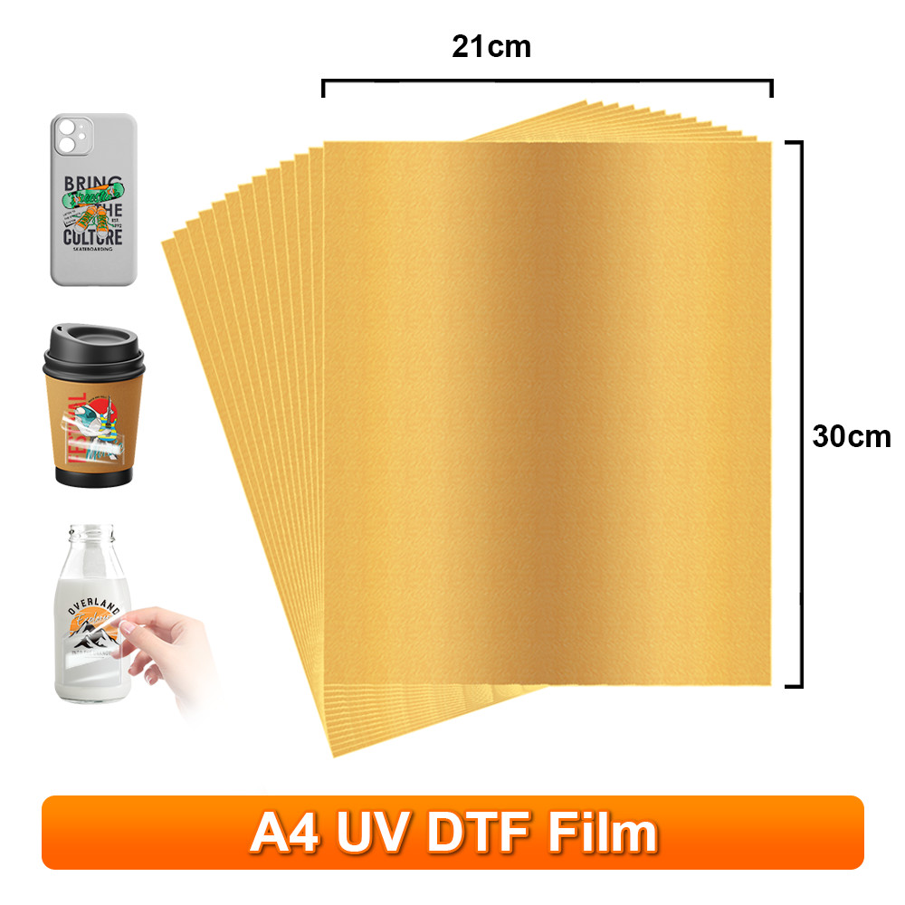 A4 UV DTF A Film UV DTF Transfer Stickers Gold UV DTF Film Sticker for UV DTF Flatbed Printer UV Sti