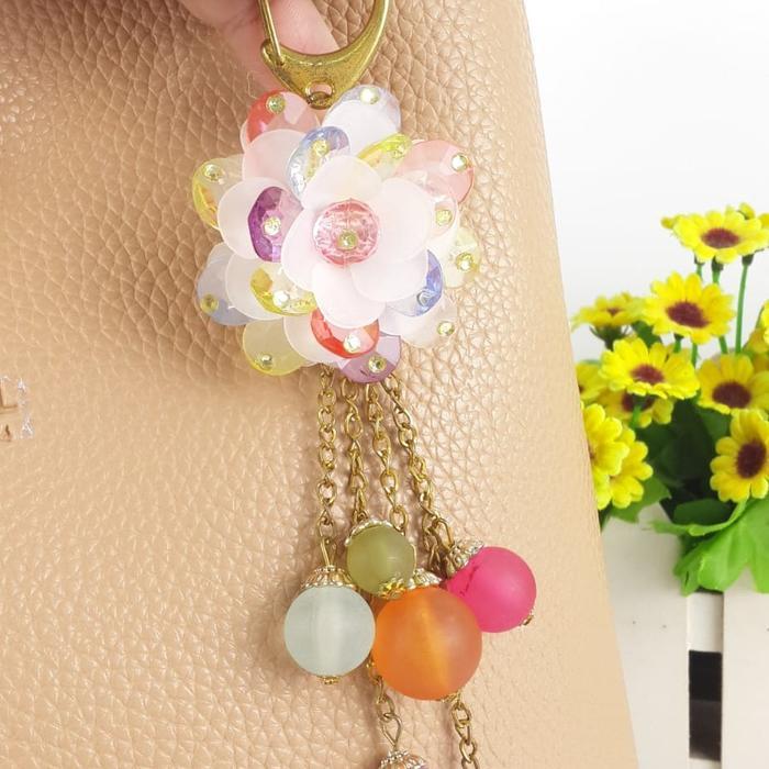 Esclona Aksesoris Tas Wanita Gantungan Tas Bunga Lotus