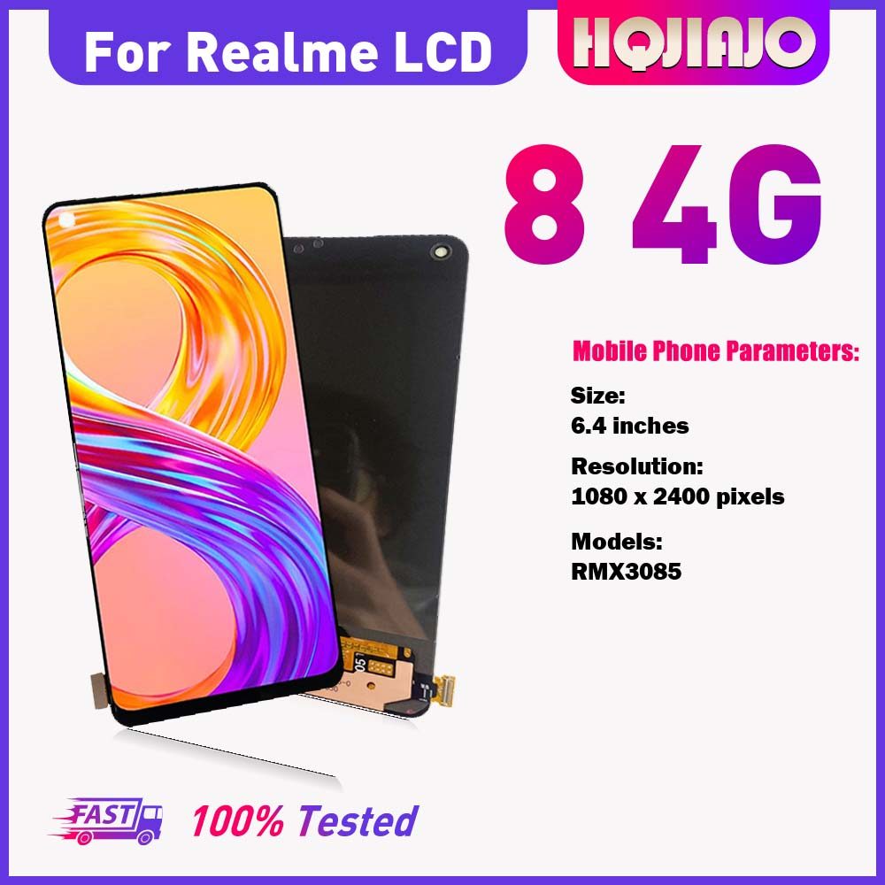 6.4'' OLED/TFT screen For Realme 8 4G LCD display touch screen digitizer For Realme8 4G RMX3085 LCD 
