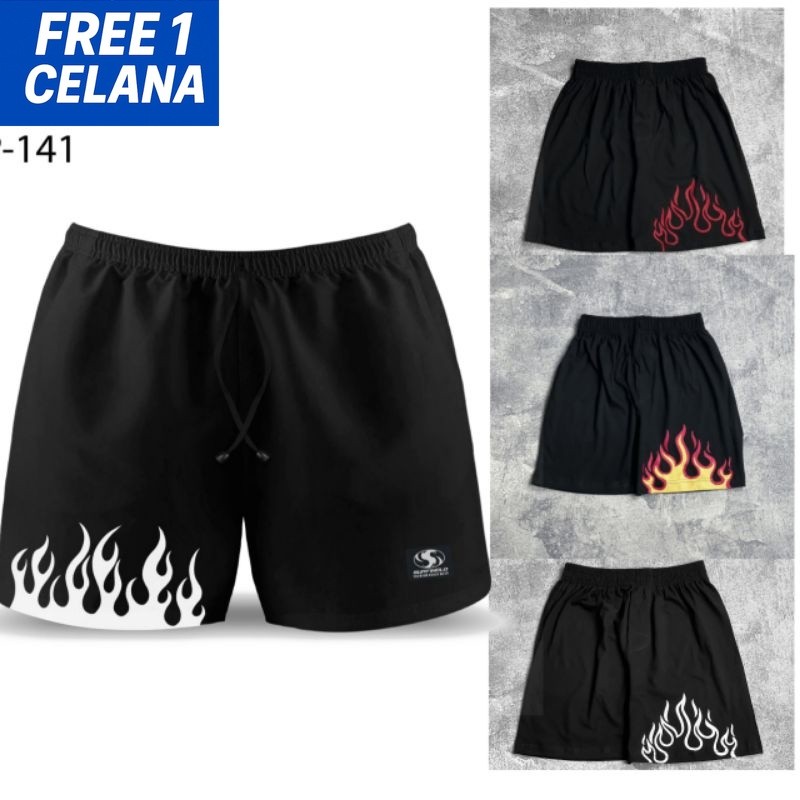 Celana pendek boxer/kolor pria motif api [BISA COD]