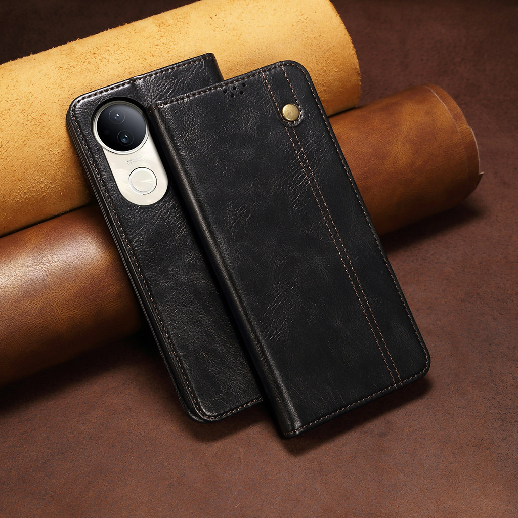 Kasus Dompet Flip Kulit Mewah Untuk VIVO V50 V60 5G Card Slot Stand Magnetic Phone Cover House Untuk