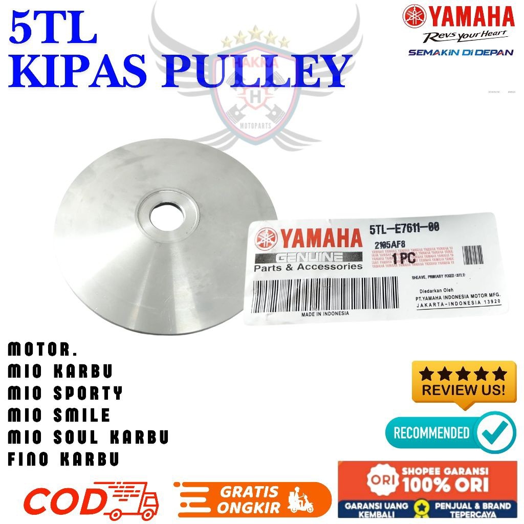 5TL ORIGINAL KIPAS PULLEY YAMAHA MIO LAMA, KIPAS PULLEY YAMAHA MIO SPORTY, KIPAS PULLEY YAMAHA MIO S