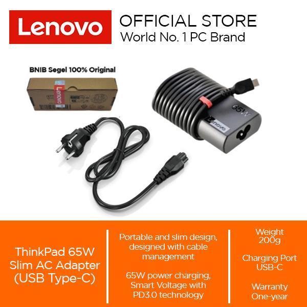 HardwareSolutif Lenovo ThinkPad 65W Slim AC Adapter (USB Type-C)