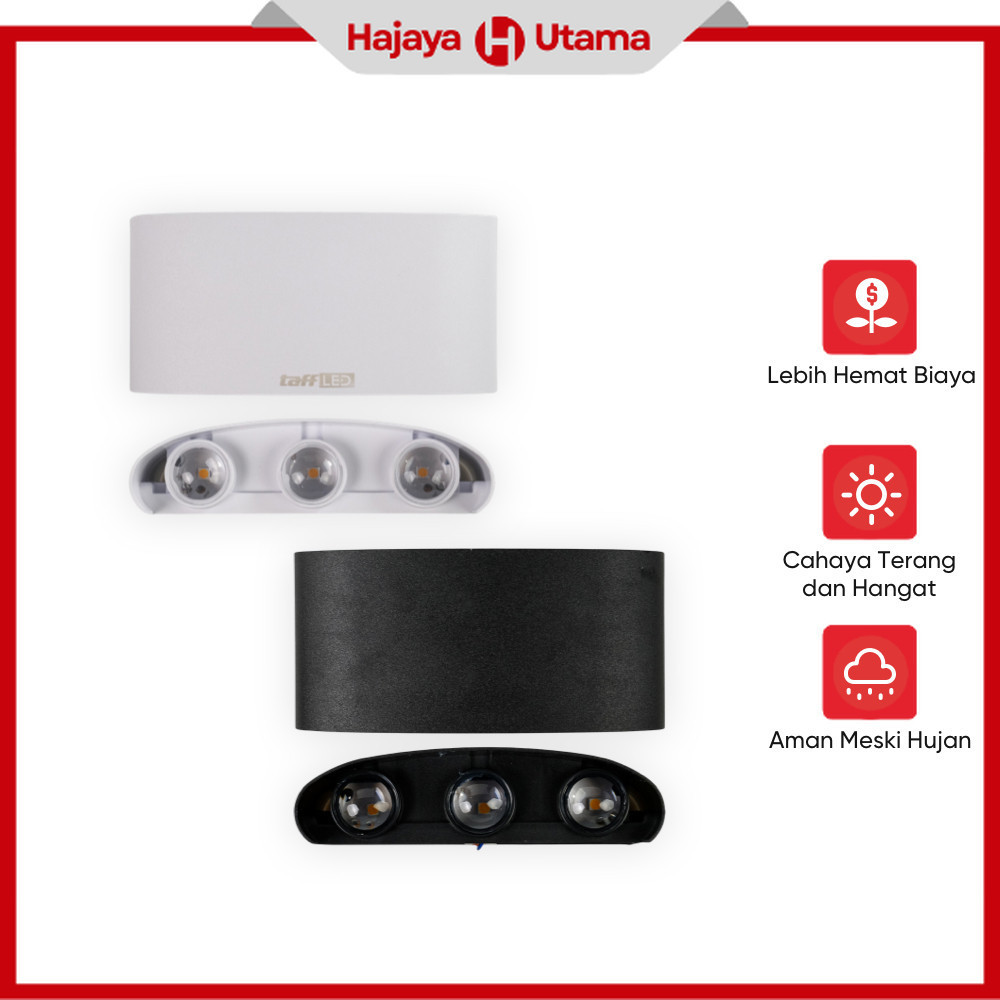 TAFFLED Lampu Dinding LED Indoor Plastic Body 6 LED Warm White 6W - 6T