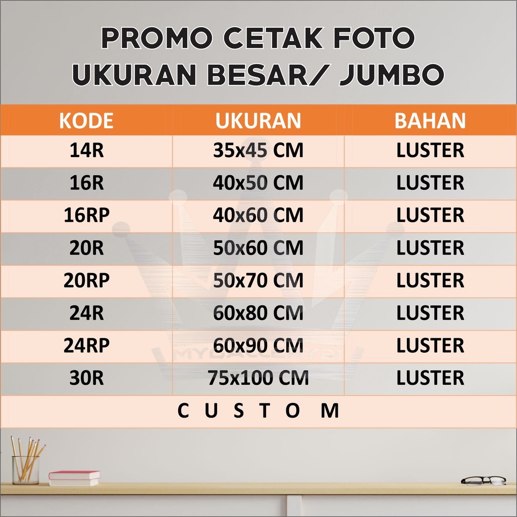 KMT - Cetak Foto Ukuran Besar | 12R 12RP 14R 16R 16RP 20R 20RP 24R 24RP 30R | Request Ukuran Jumbo |
