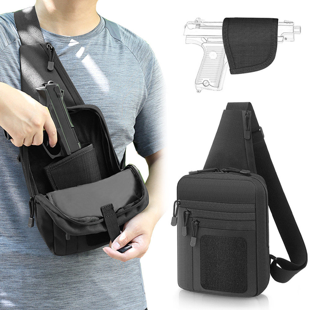 Tas Pistol Taktis, Sarung Pistol Tersembunyi, Tas Penyimpanan Pistol, Tas Dada, Tas Peralatan EDC, T
