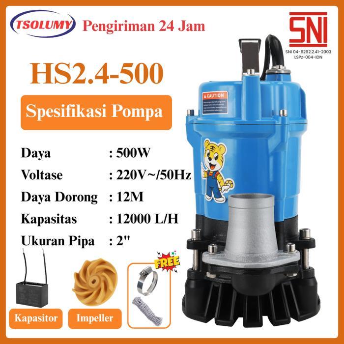 Tsolumy Pompa Celup Air Kotor HS.2.4.500 & HS.3.8.800 Pompa Vapor Blasting Pompa Banjir Pompa Limbah