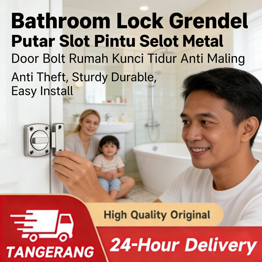 Rumah Metal Bolt Grendel Slot Pintu Pintu Lock Tidur Maling Anti