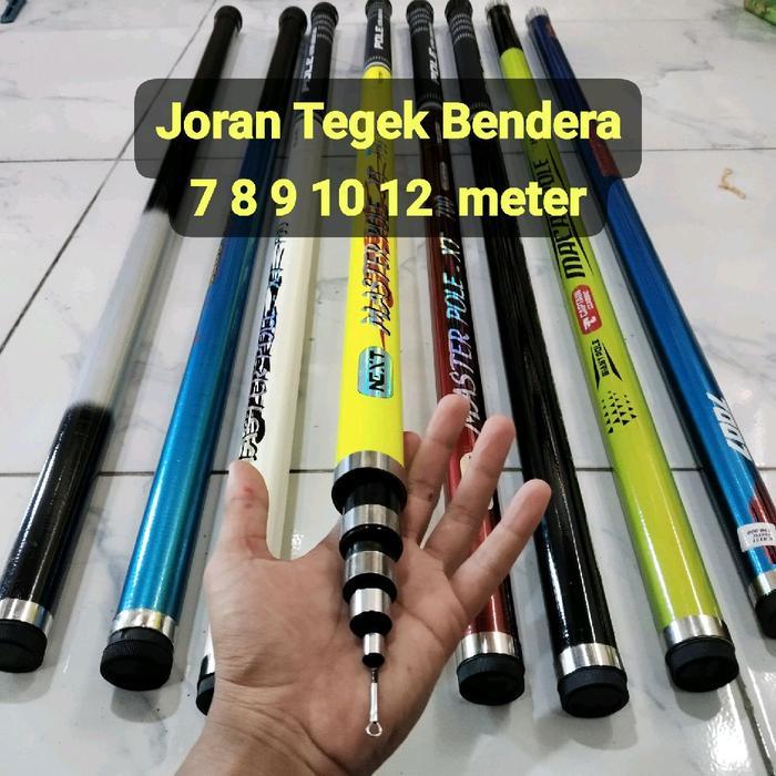 Tegek Ikan Gabus Kaku Solid 10, 9, 8, 7, Meter Tongkat Bendera Joran Giant Flag Kuat Pancing Laut - 
