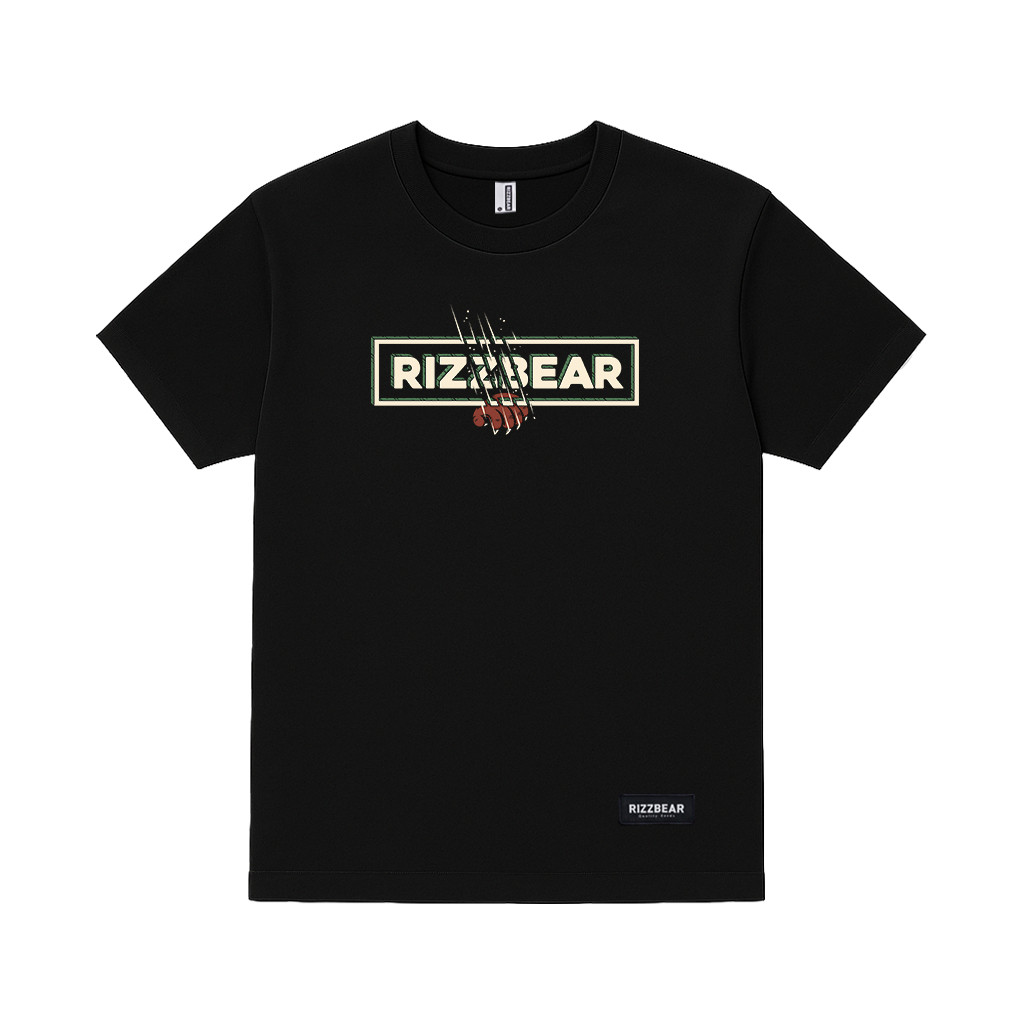 COD RIZZBEAR Kaos Pendek Pria Original Brand Scratch Bear T-Shirt Black