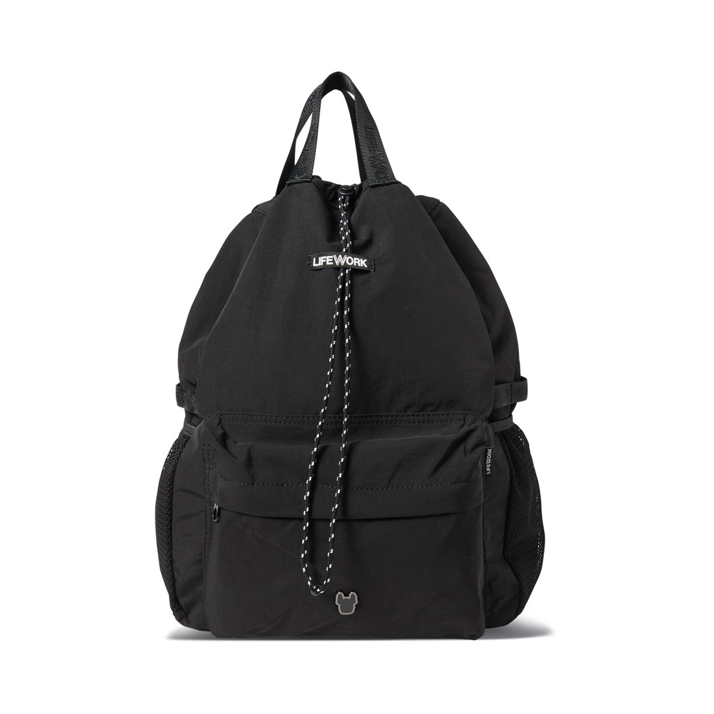 LIFEWORK - 2Way Logo Drawstring Bagpack Black - Tas Acc Hitam Unisex