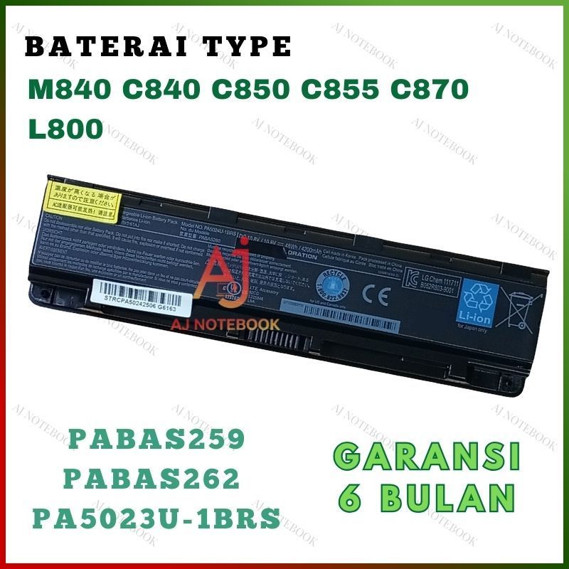 Baterai Laptop Toshiba Satellite L840 L845 L845D L850 L855 -AJNB