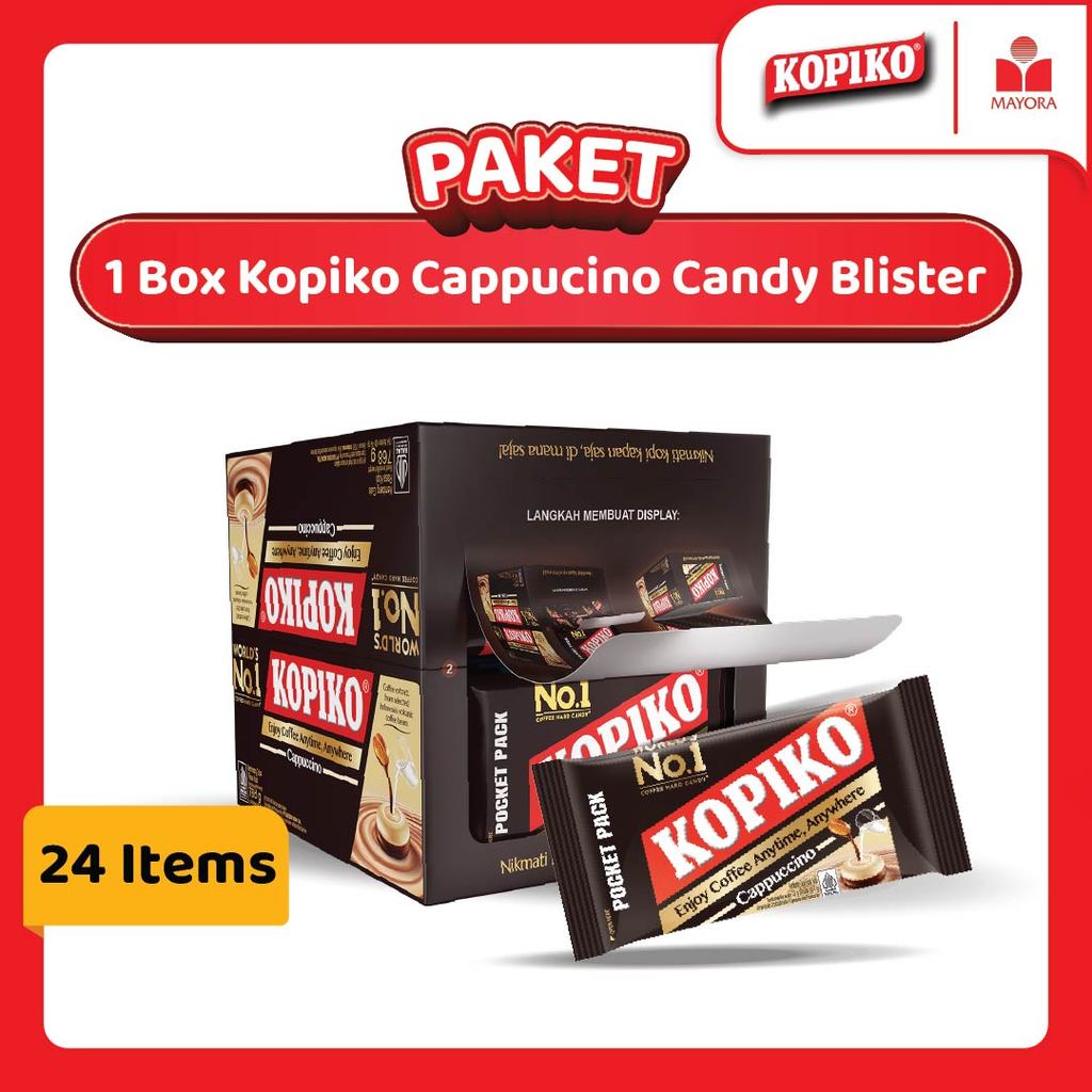 Paket 1 BOX Permen Kopiko Cappucino Candy Blister