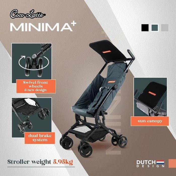 Cocolatte Minima+ Plus Stroller Baby Kereta Dorong Bayi Cabin Size - MINIMA+ BLUE, PLASTIC