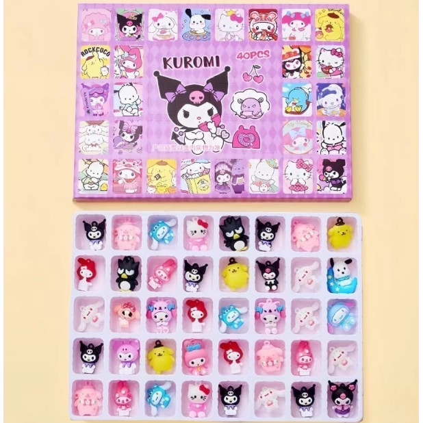 Keychain Blind Box Charm Sanrio Gantungan Kunci Kuromi Lotso Surprise Box Lucky Hadiah 40 Holes