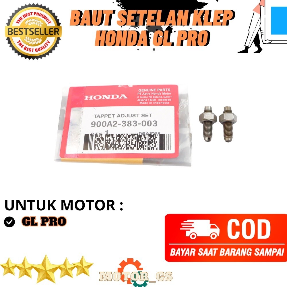 ori Baut Setelan Klep Motor Honda GL Pro & Tiger / Baut Set Klep GL Neotech - 900A2-383-003 original